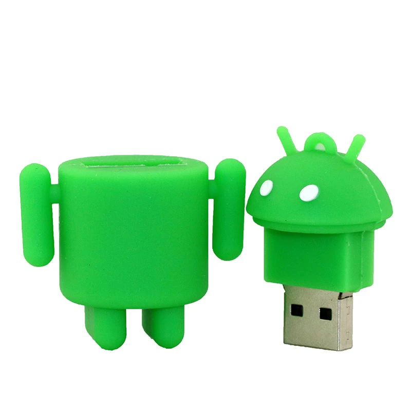Прекрасный Android Робот флэш-накопитель, флешка, 4 ГБ, 64 ГБ, 16 ГБ, 8 ГБ, 32 ГБ, 128 ГБ, 256 ГБ, USB флешка, мини USB 2,0, персональный подарок