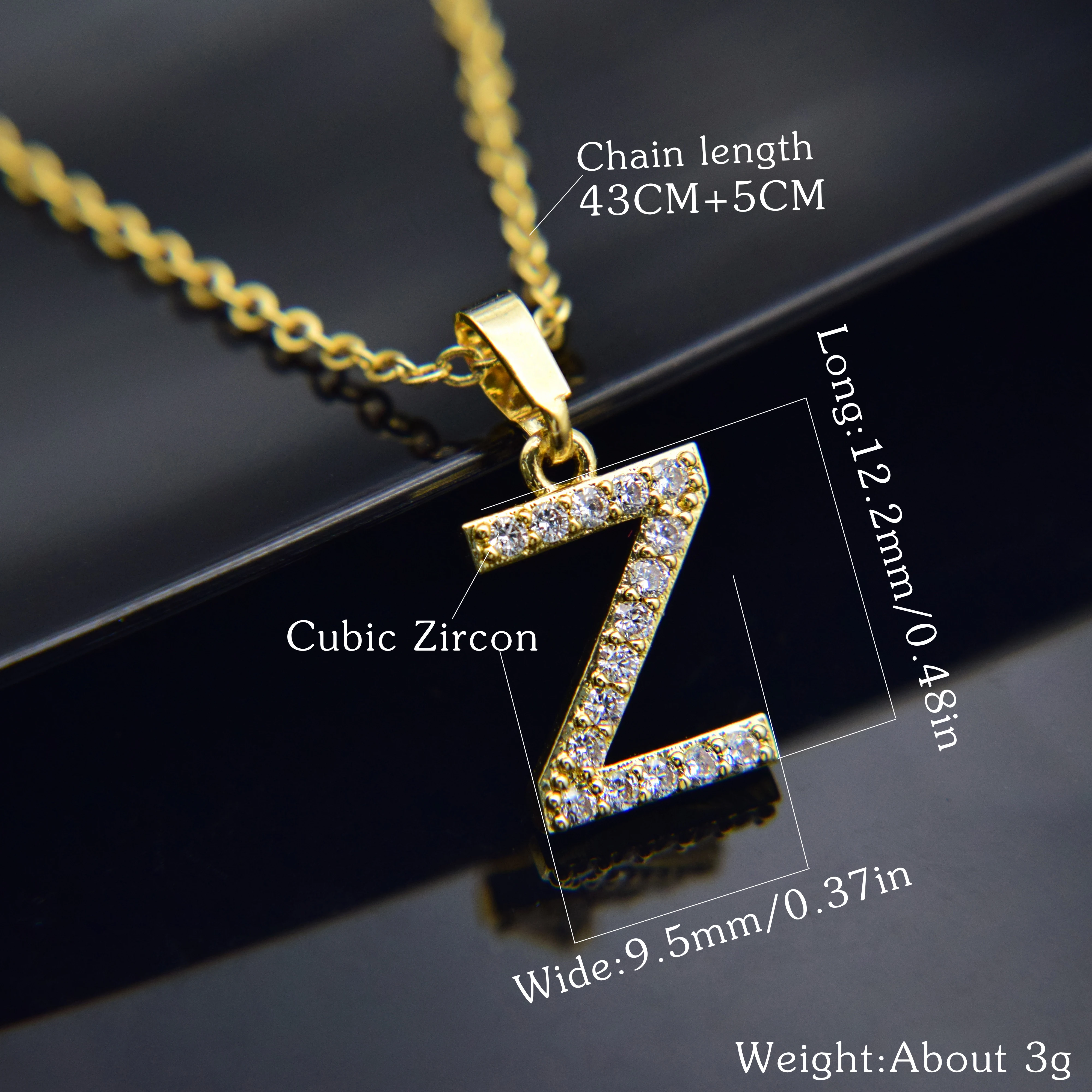 Cubic Zircon Alphabet Pendants Gold Silver Color Copper Mini A Z Letter Pendant Necklace Shinning 26 Initial Collares Jewelry
