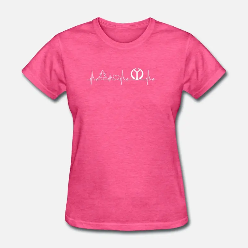 Women-Rose Red Новинка, футболка Mainz Heartbeat, уродливая, крутая, мужская, хлопок, черная, графическая, футболка большого размера, S-5xl, одноцветная, высокое качество - Цвет: Women-Rose Red