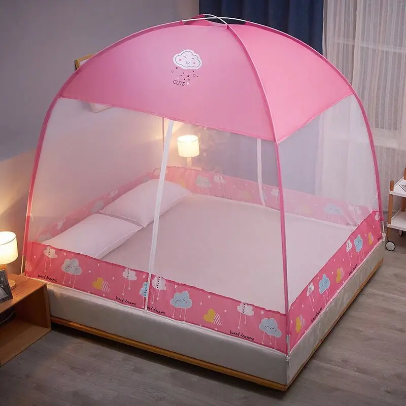

2020 Band Automatic 2 Doors Mosquito Net Fully Automatic Mosquito-proof Cloth Foldable Fast Installation-free Yurt Mosquito Net