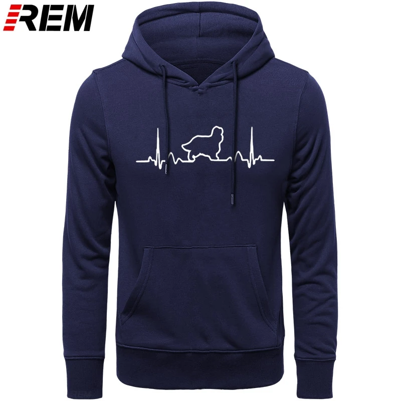Забавные мужские толстовки с надписью REM Cavalier King Charles Spaniel Dog и сердцебиения