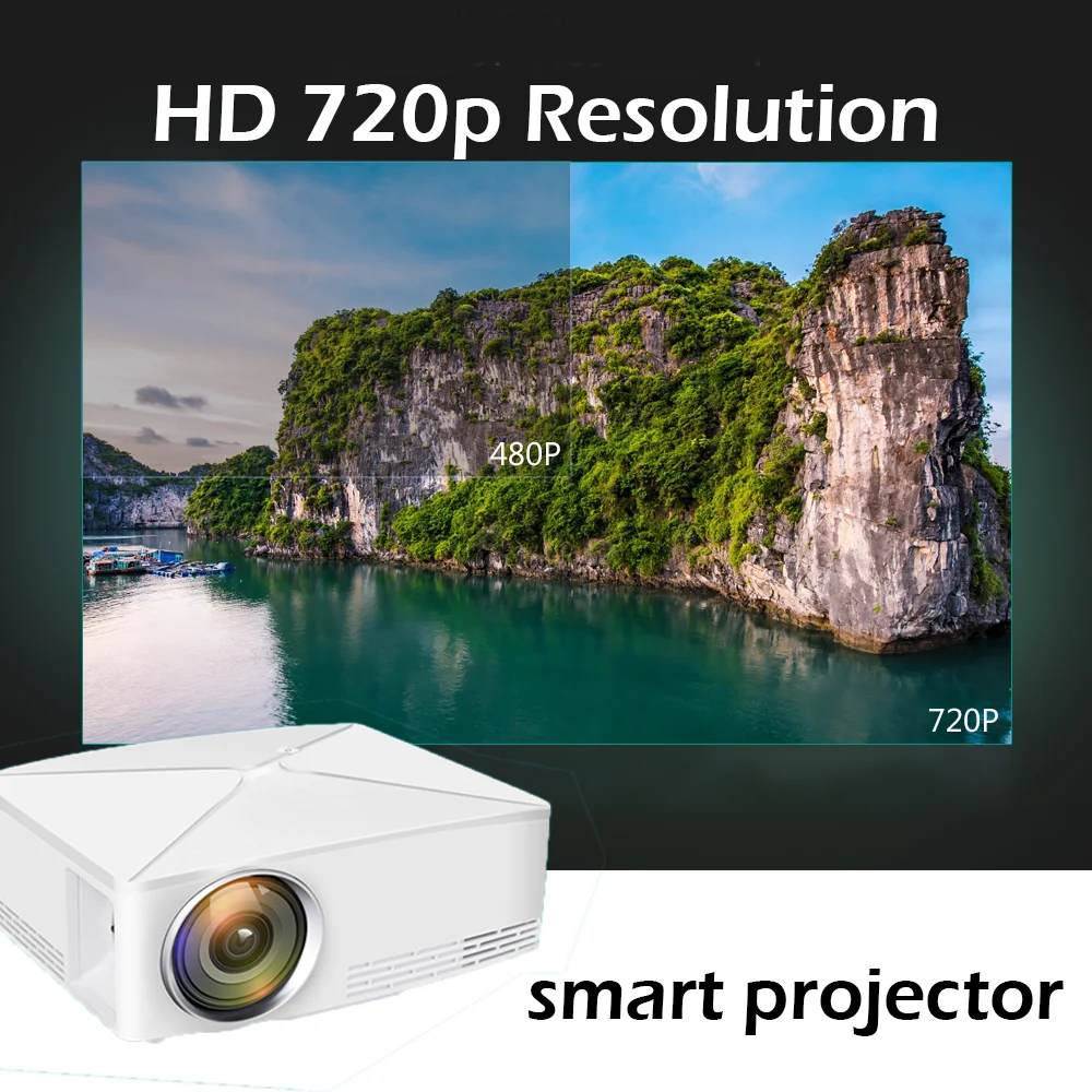 OLOEY C80 Мини full HD светодиодный портативный видеопроектор 1280x720p Поддержка 1080p 2200 люмен умный проектор домашний кинотеатр