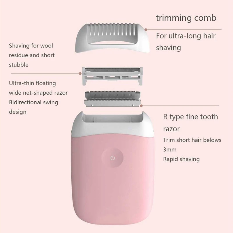 Mini Electric Hair Shaver, Portable Waterproof USB Rechargeable Hair Removal Clipper, Clean and Comfortable