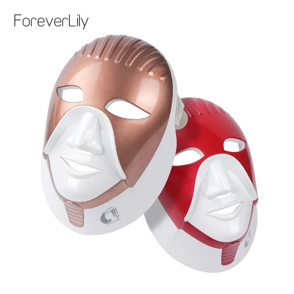 

Foreverlily Rechargeable 7 Colors Led Mask For Skin Care Led Facial Mask With Neck Egypt Style Photon Therapy Face Beauty SPA