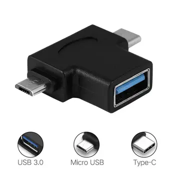 

2 In 1 OTG Adapter USB 3.1 Type-C + Micro USB Male to USB 3.0 Female Converter for Huawei Xiaomi One Plus Nexus 6P All in one