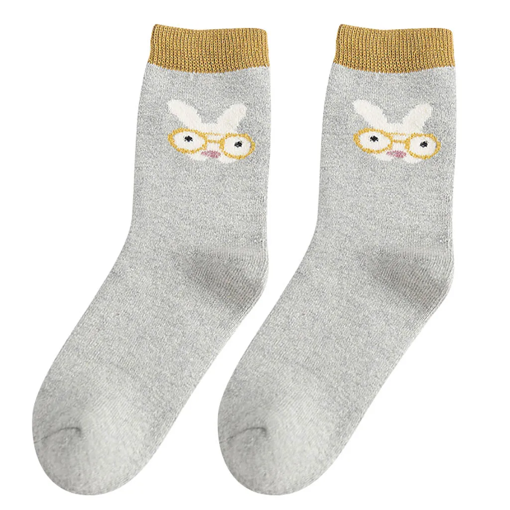 Kids Socks Women's Cartoon Rabbit Autumn Socks Casual Cotton Socks Warm Socks Hot sale L500930 - Цвет: GY