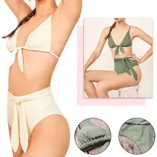 Пляжная одежда, бикини с высокой посадкой, полиэстер, Раздельный тип, для девушек, Модные дышащие купальники из двух частей для женщин, для плавания, сексуальные