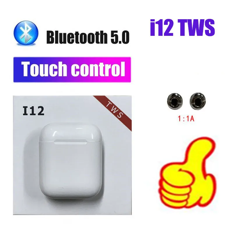 I12 tws Bluetooth наушники беспроводные наушники сенсорное управление наушники 3D объемный звук и чехол для зарядки iPhone Android телефон - Цвет: i12-A auto window