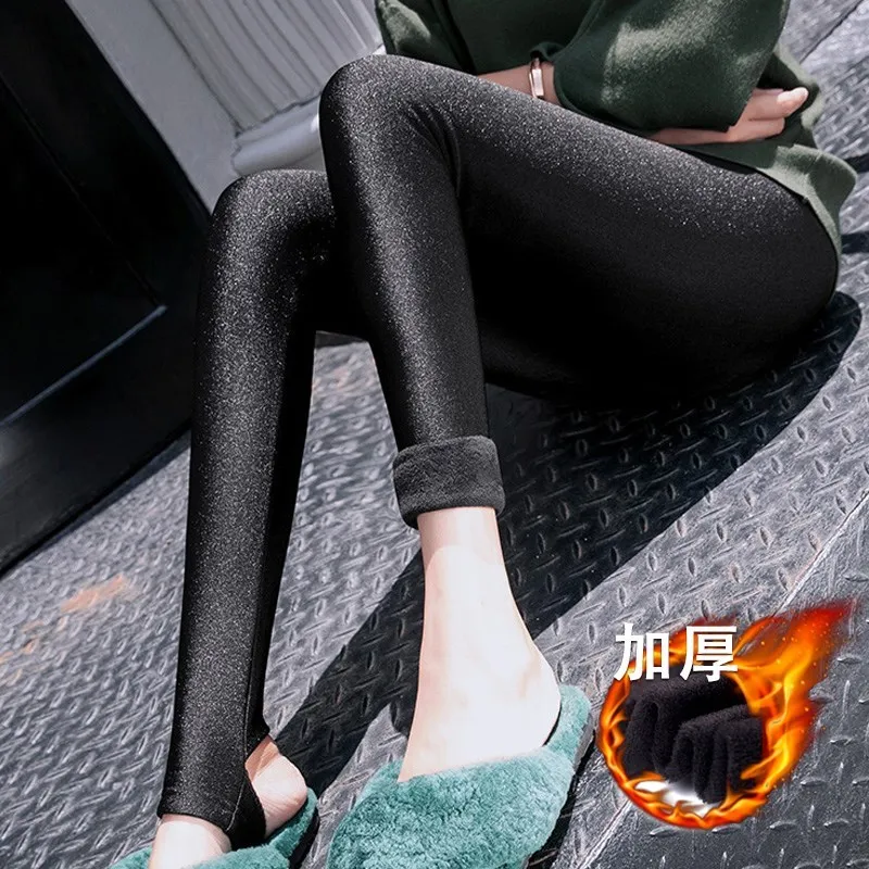 S-3XL Женская мода осень и зима Корейская версия леггинсов дамы утолщение плюс бархат тонкие брюки
