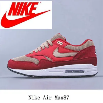 

Nike Air Max1 Max87 Pig Eight Leather Men's and Women's Sports Running Shoes Size 36-45 Red Nike Air Max 1 breathable