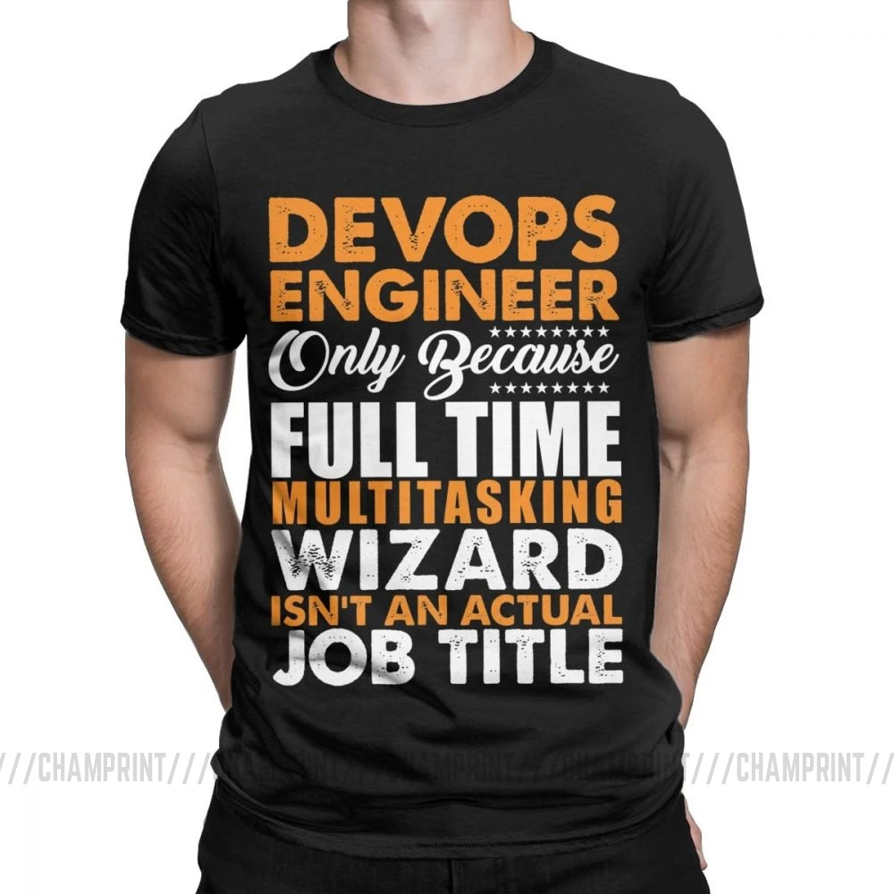 Devops, футболки, Engineer Is Not An Actual Job Title, забавные мужские футболки Coder Programmer, винтажные футболки, топы с принтом на заказ - Цвет: Черный