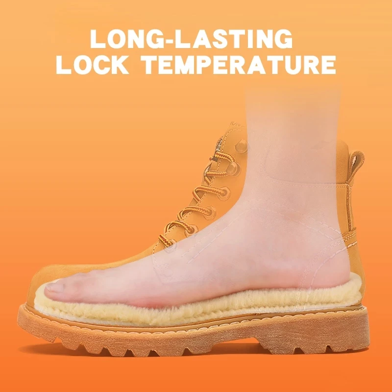 Winter Sheepskin Insoles Thick Warm Natural Fur Wool Insoles For Men Women Snow Boots Sport Hiking Shoe Adult Shoe Pad White shoe insoles orthopedic insoles