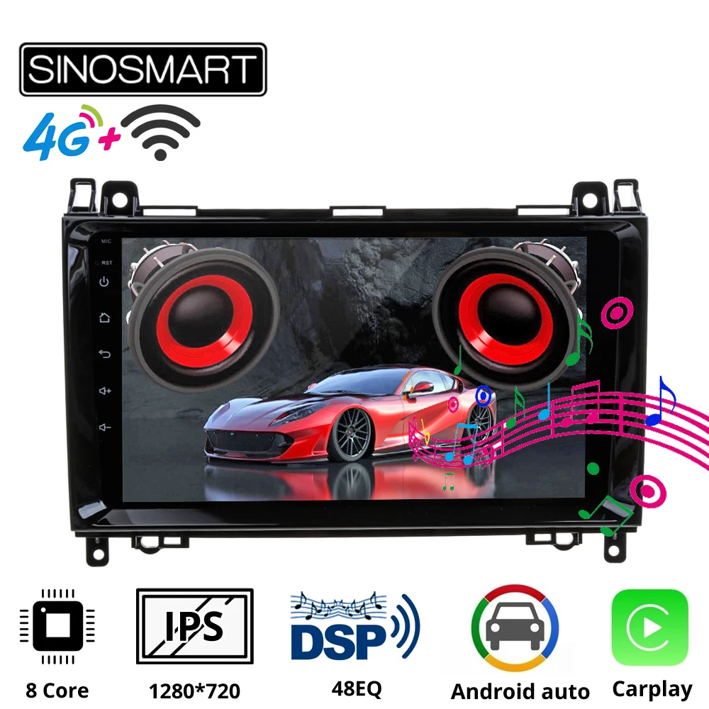 Sinosmart Android Car GPS Navigation Radio for Mercedes Benz W245 B200 A B Class W169 Viano Vito W639 Sprinter 2004-2012