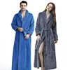 Albornoz polar de franela para hombre y mujer, Kimono de manga larga, bata de baño cálida, para invierno ► Foto 1/6