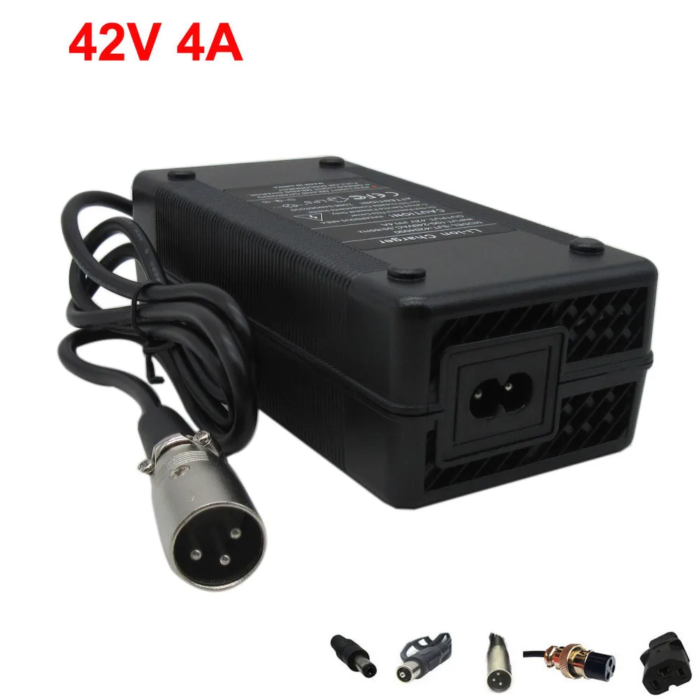 Зарядное устройство для литий ионных аккумуляторов 36 В выход 42 в 4A XLRM RCA GX16 разъем