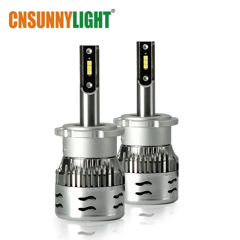 

CNSUNNYLIGHT D1S CSP LED Car Headlight Bulbs D2S D3S D4S Lamps 60W 12000Lm/Pair Dedicated For Hi/Lo Lens Automotive Lights 12V