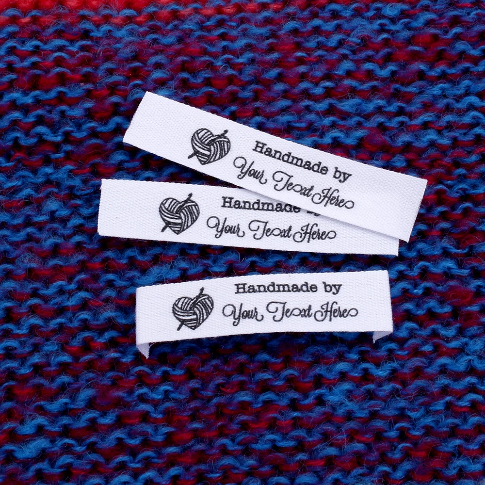 

Custom Clothing Labels - Personalized Brand , Organic Cotton Ribbon Labels , Logo or Text, knitting Labels (MD3009)