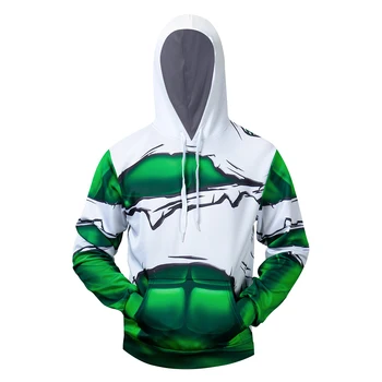 

The Hulk Batman Men's Sweatshirt Spiderman Superhero Comics Cosplay Costume Casual Cycling Sporty Printed Hooded Tops Tracksuit