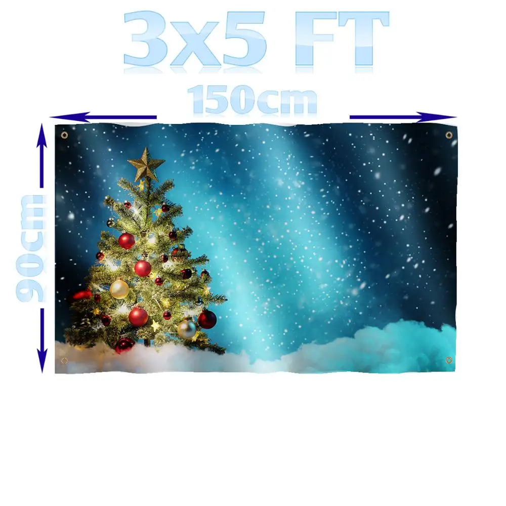 BENFACTORY Store 3x5 Ft Christmas Tree Flag Single Layer 100D Polyester Brass Grommets Indoor Outdoor | Дом и сад
