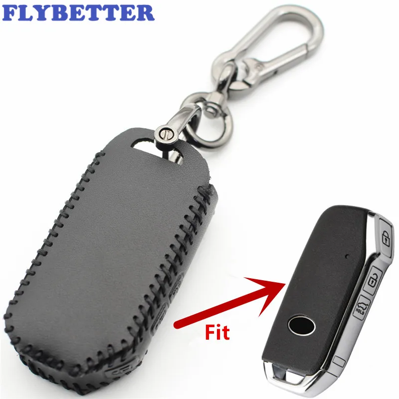 Чехол FLYBETTER из натуральной кожи с 3 кнопками без ключа умный чехол для ключей Kia