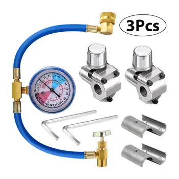 

3 Pieces Air Conditioning Refrigerant Charging Hose with Gauge R134a Can to R12/R22 Port AC 1/2 Replace for AP4502525 BPV31D
