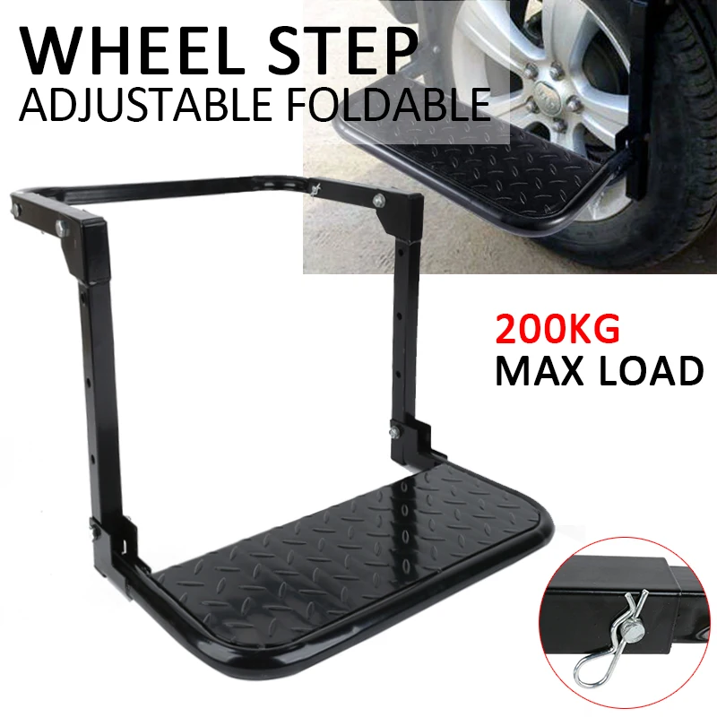 

Foldable Adjustable Wheel Step Folding Car Stairs Tyre Mount Auto Steps Ladder For Vehicle SUV Off-road Vehicles Hopping Step