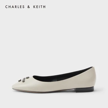 

CHARLES＆KEITH New Arrival for Winter 2020 SL1-71720048Women's low-heeled shoes with semi-precious stones decoration fashion shoe