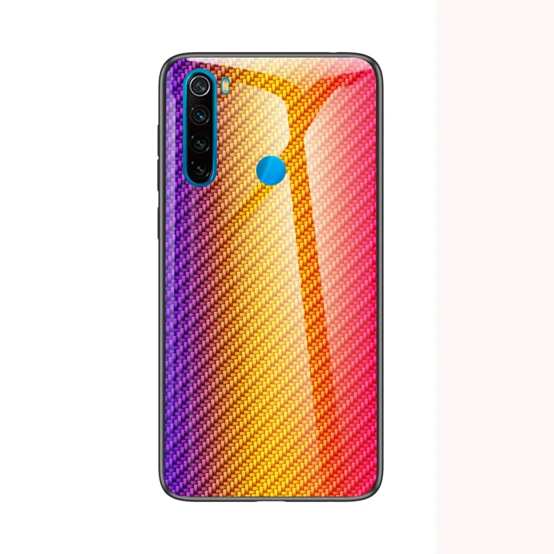 style 02 Для xiaomi redmi note 8T чехол из твердого закаленного стекла Модный градиентный чехол-накладка из углеродного волокна для xiaomi redmi note 8 8t оболочка - Цвет: style 02