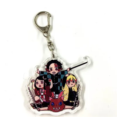 1-12 Аниме демон убийца Kimetsu no Yaiba keychian Kamado Tanjirou Nezuko Agatsuma Zenitsu Hashibira Inosuke акриловая подвеска брелок - Цвет: 1-12