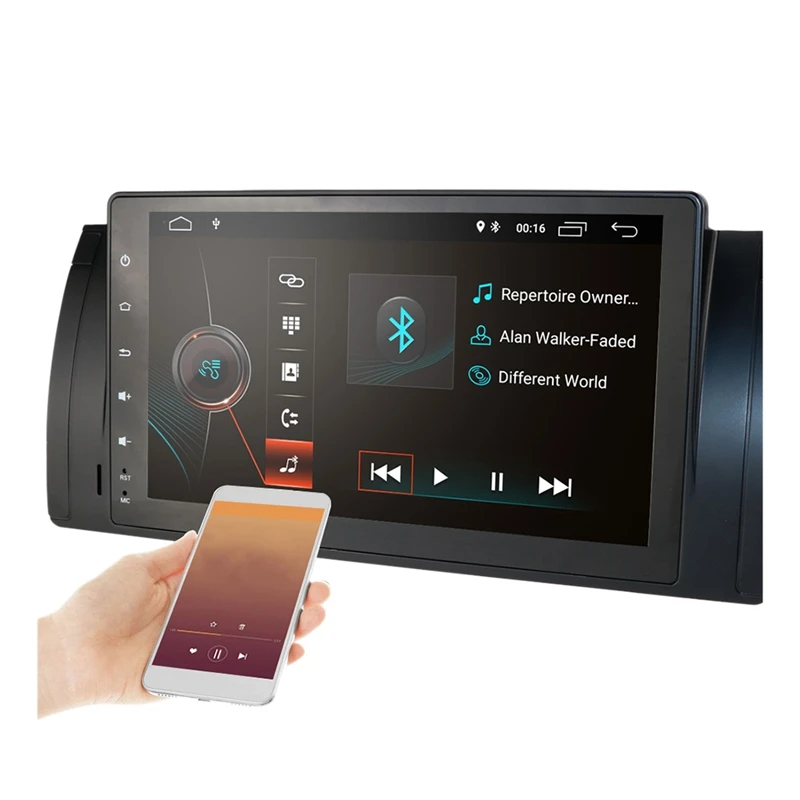 9 дюймов Android 9,1 2+ 16G Автомобильный gps навигатор мультимедийный плеер Bluetooth Авторадио автомобильный стерео плеер для BMW E39 E53 X5 - Цвет: Black