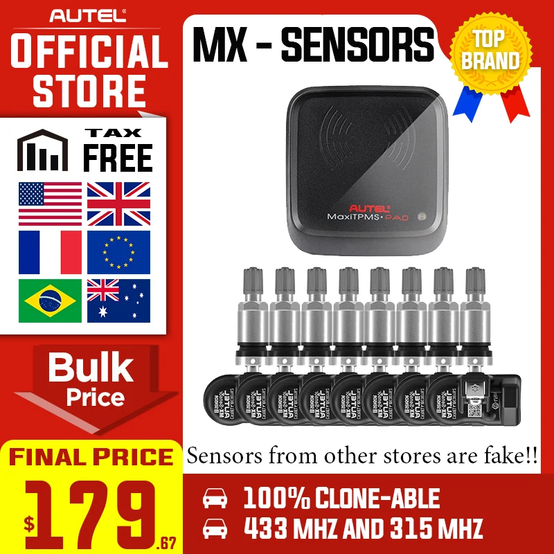 Autel MX Sensor 315 МГц 433 сканер давления в шинах Mx сенсор система мониторинга TPMS для 98%