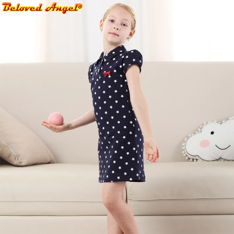 Новинка 2020 платье для девочек детское принцессы с отложным воротником и принтом