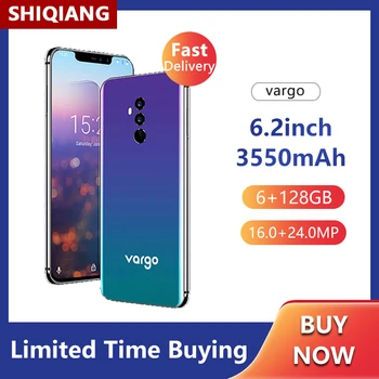 

Global Version SHIQIANG Vargo 6.2Inch 16MP+24MP Dual Camera Smartphone 3550mAh Android Cell Phone 4G Lte 6GB+128GB Mobile Phones