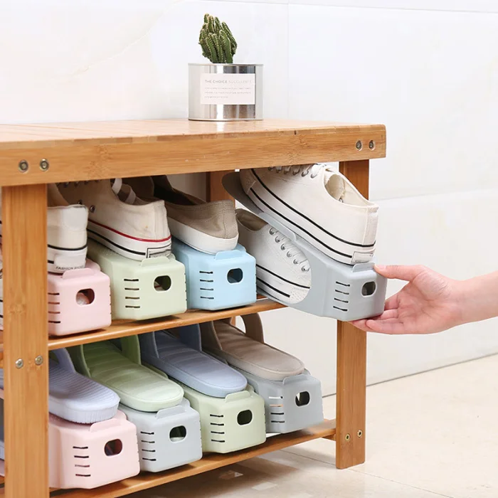 New 10Pcs Shoe Slots Organizer Adjustable Shoe Racks Space Saver Storage Stand NE