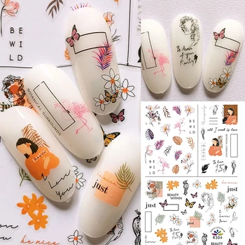 

1 Sheet 3D Nail Sticker Flower And Letter Pattern Adhesive Transfer Sticker DIY Nail Art Decorarion