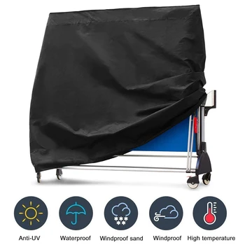 

Waterproof Folding Ping Pong Table Cover Black Anti-Dust Adjustable Ping Pong Table Protector Household Useful Family Essential