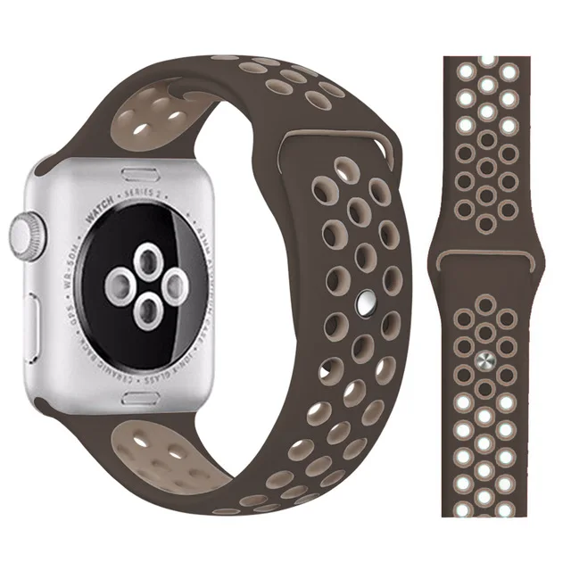 Новинка, браслет для Apple Watch 4, 5, 3, 2, 1, 42 мм, 38 мм, 40 мм, 44 мм, 36 цветов, силиконовый ремешок для iwatch sports series 5, 4 - Цвет ремешка: 26YZPH