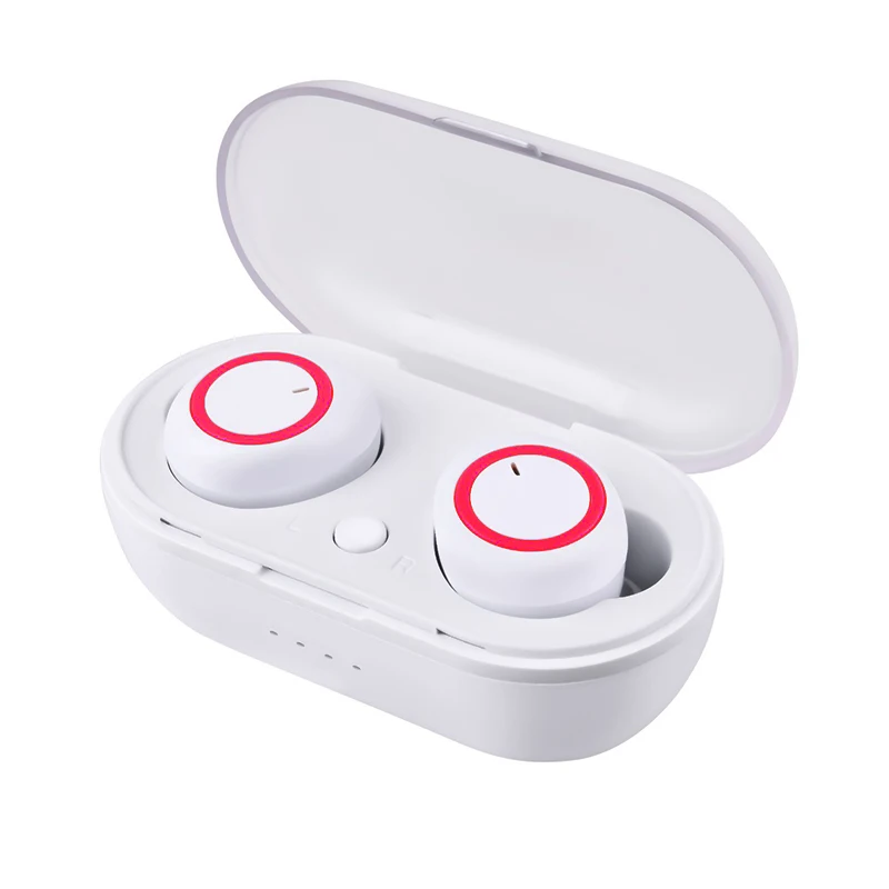 TWS мини беспроводные наушники Bluetooth наушники с сенсорным управлением стерео гарнитура с микрофоном - Цвет: White Red