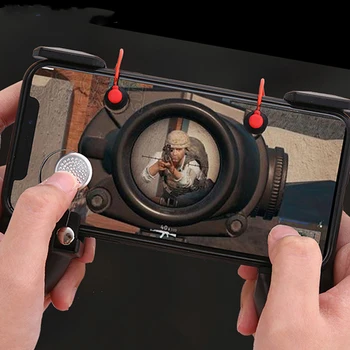 

PUBG Mobile Gamepad Controller With L1R1 Shooter Trigger Fire Button Aim Key Joystick MV For iOS & Android Shooting Game