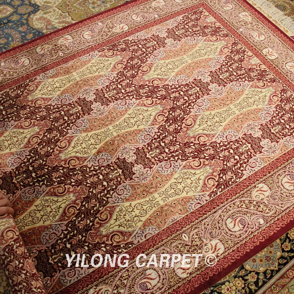 YILONG 4'x6' Perisan Шелковый Vantage ковер античный Восточный ручной работы роскошная вилла ковры(ZQG109A