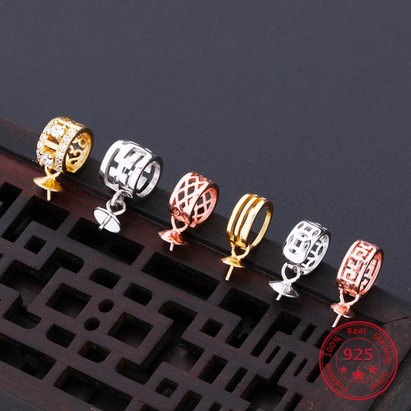 

925 Sterling Silver Color Pendant Buckle Silver Jewelry Connectors Findings Plating Fashion Accessories For DIY Making