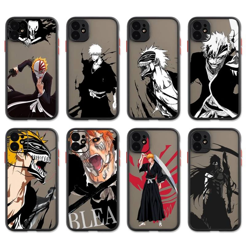 iphone 13 pro max case clear Kurosaki Ichigo Bleach Anime Phone Case For IPhone 13 12 11 Pro Max Xs Xr X 7 8 Plus Black Matte Translucent Cover best case for iphone 13 pro max