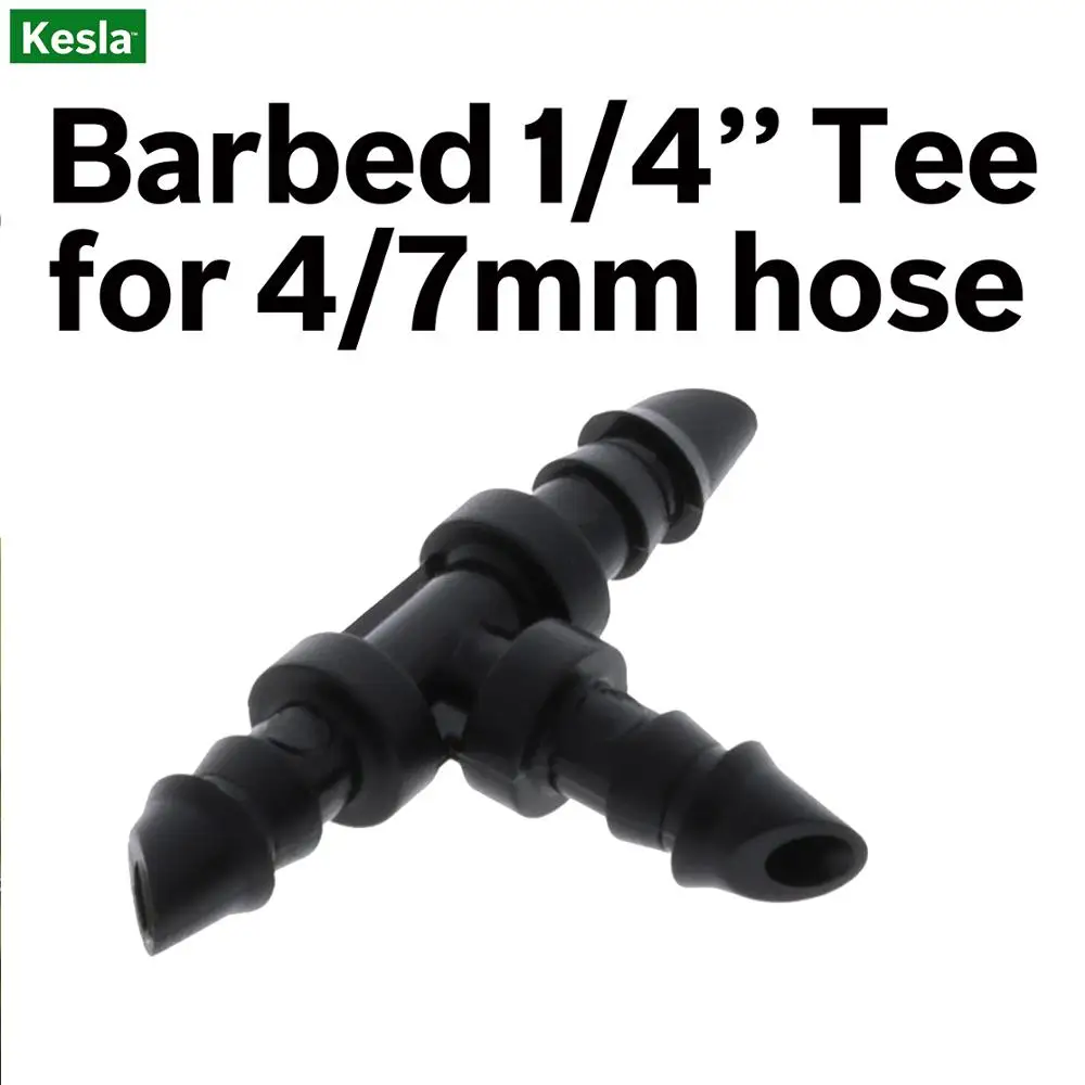 KESLA 100 шт. 4/7 мм тройник колючая 3 контактный разъем для полива сада микро капельного орошения адаптер 1/" шланг для пальцев, искусственные бриллианты, Т-образный шарнир