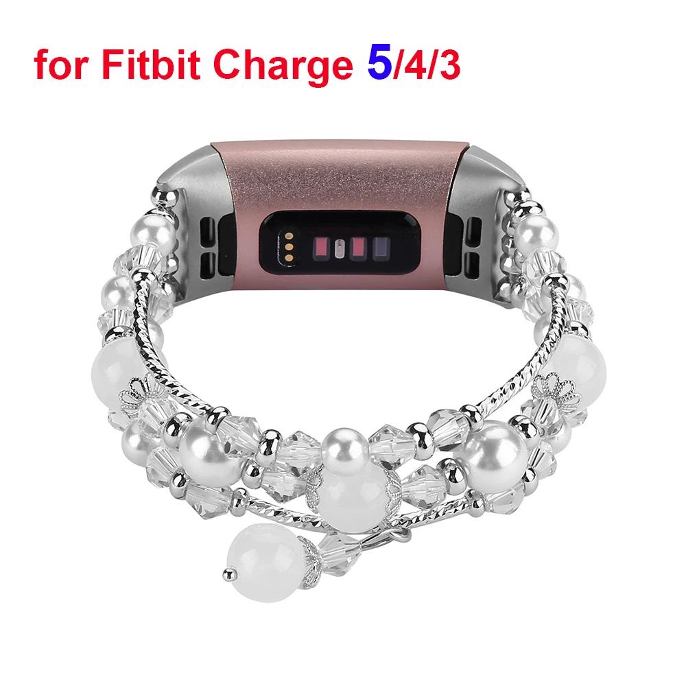 Fitbit charge 3/4 Band, Diamond Crystal luxury Design Smartwatch Steel –  www.