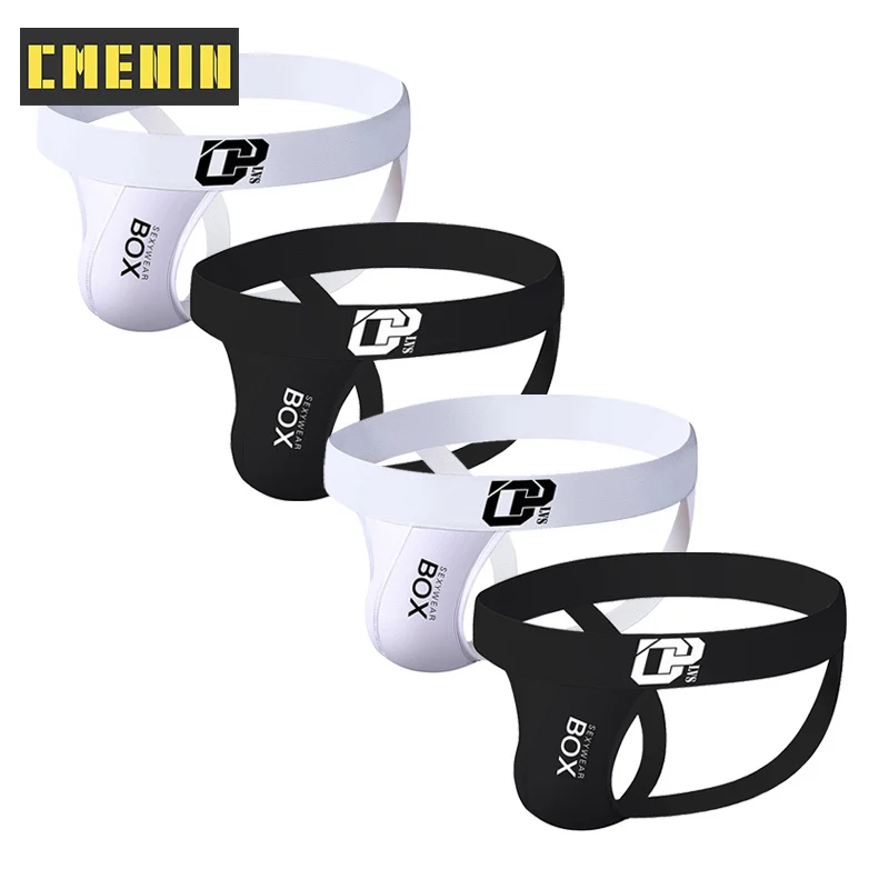 

4Pcs Sexy Gay Men Underwear Jockstrap Print Fashion Thongs Men G String Sissy Panties Cotton Breathable Underpants Briefs OR213