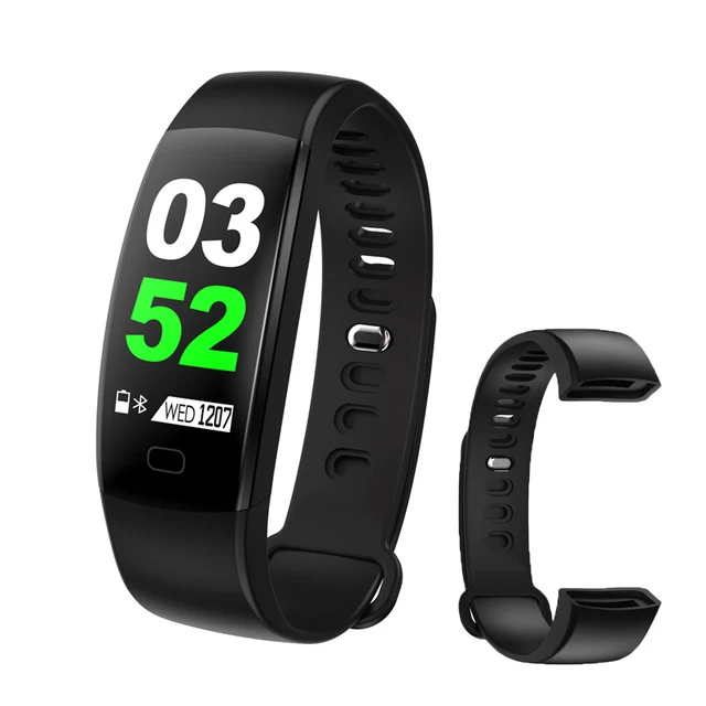 with black strap F64 фитнес-браслет умный Браслет для здоровья gps водонепроницаемый браслет Смарт с измерением давления IP68 Водонепроницаемые gps часы - Цвет: with black strap