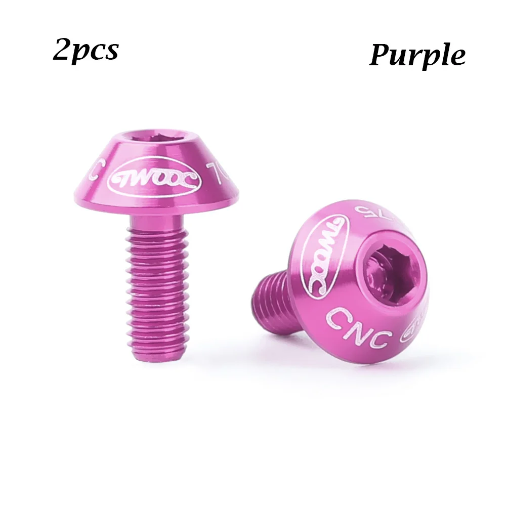 Style A Purple 2 шт./компл. Цветной алюминиевый сплав горный велосипед держатель для бутылки с водой клетка винтовые болты M5x12mm винт прочный Аксессуары для велосипеда - Цвет: Style A Purple