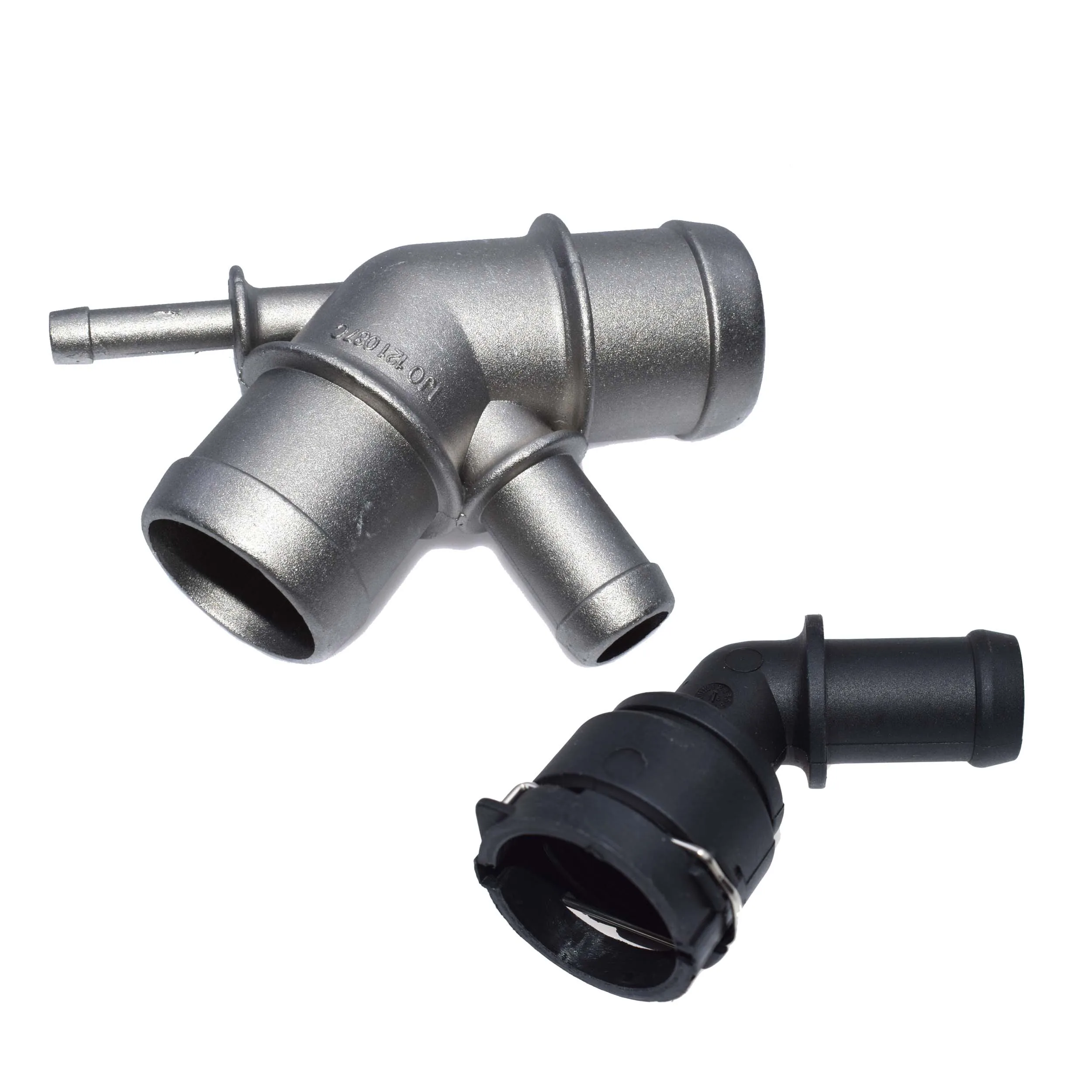 Aluminum Coolant Thermostat Radiator Water Flange Pipe Connector For Audi VW A3 TT Skoda Seat Bora Golf Jetta 1.8T 1J0121087C - Цвет: Kit 004