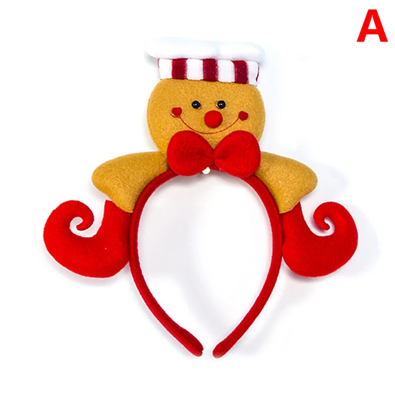 A Christmas Decoration Santa Gingerbread Headband Xmas Party Dress Up Head Buckle Kids Gift Children's Hairband Decors Photo Props - Цвет: A
