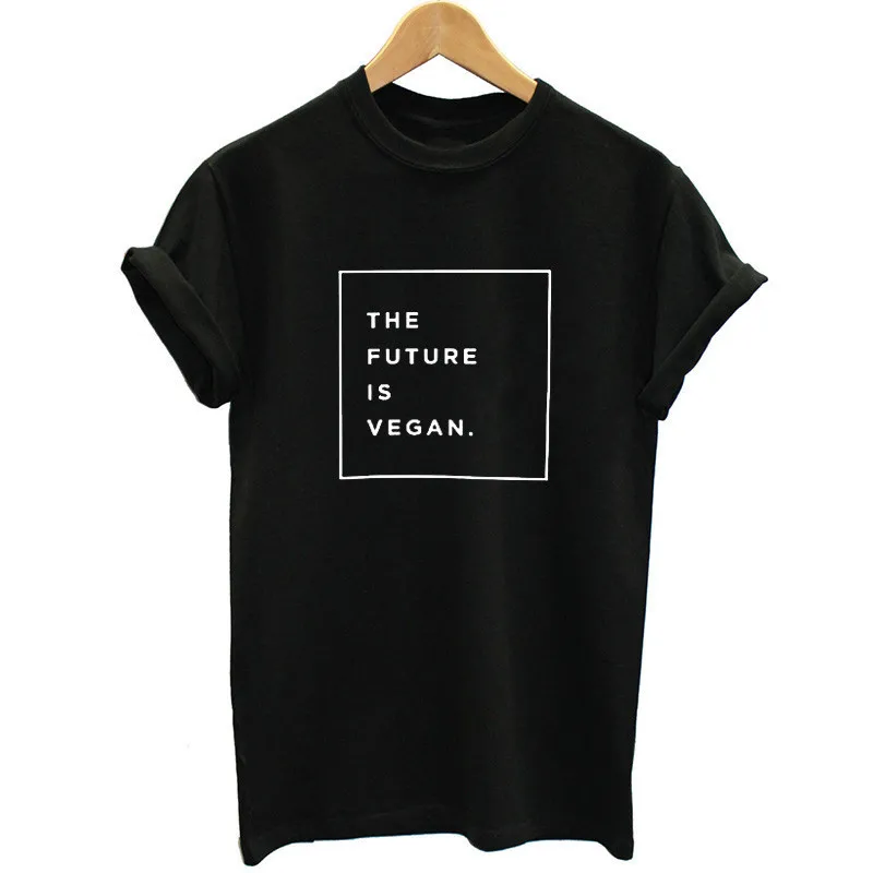 Женская футболка с коротким рукавом The Future is Vegan смешная короткими рукавами 2019 |